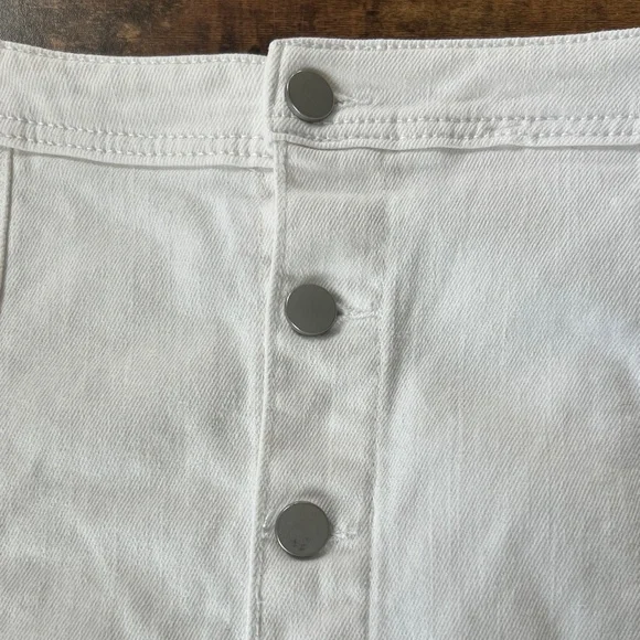 a new day White Button-Front White Denim Mini Skirt - Picture 2 of 5
